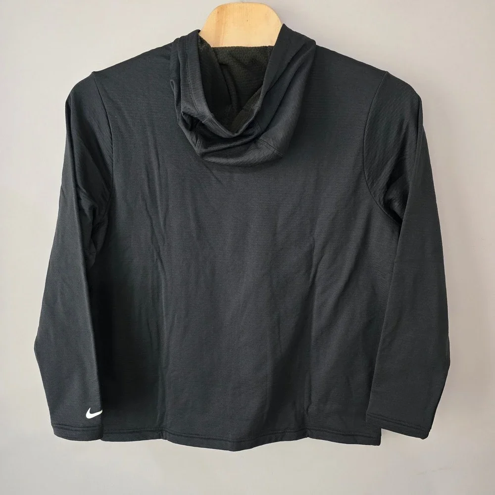 Nike Dri-FIT Mens XL Charcoal Grey Grid Ribbed Fleece Training Pullover Hoodie